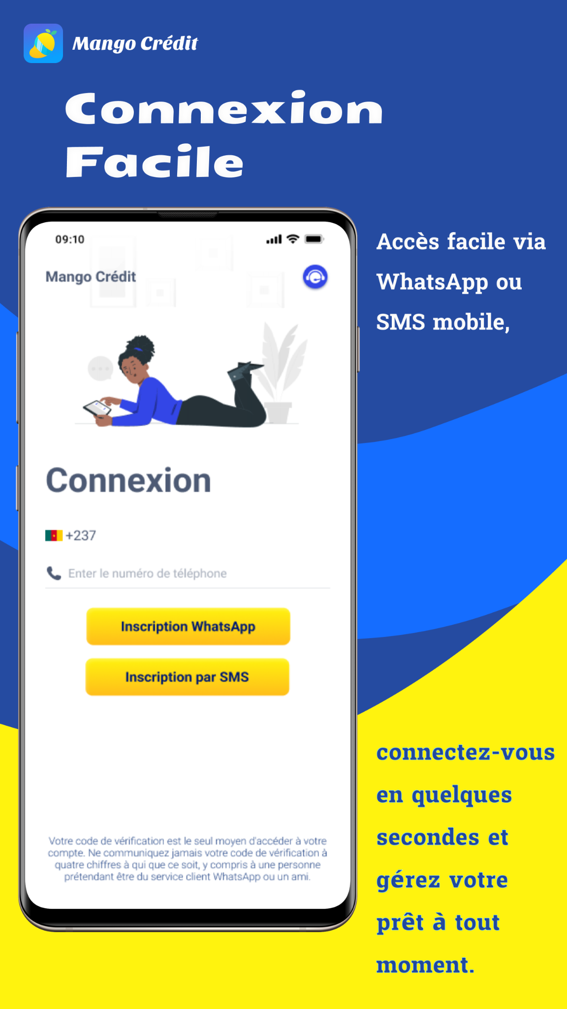 Écran de connexion Mango Crédit